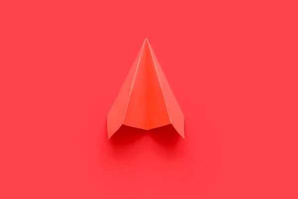 Red Paper Plane Color Background — Stock Photo, Image