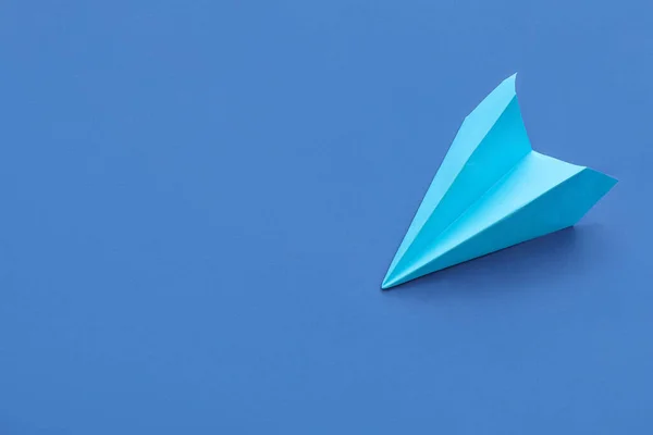 Blue Paper Plane Color Background — Stock Photo, Image