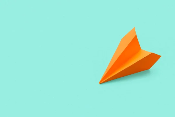 Orange Paper Plane Color Background — Stock Photo, Image