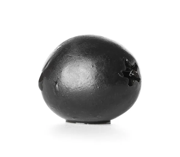 Delicious Black Olive Isolated White Background — Stok fotoğraf
