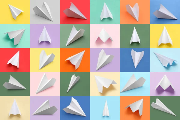 Many Paper Planes Colorful Background — 图库照片