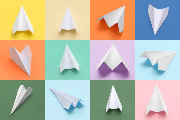 Many Paper Planes Colorful Background — 图库照片