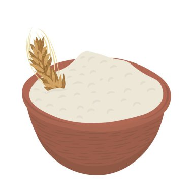 Beyaz zemin üzerine un kase