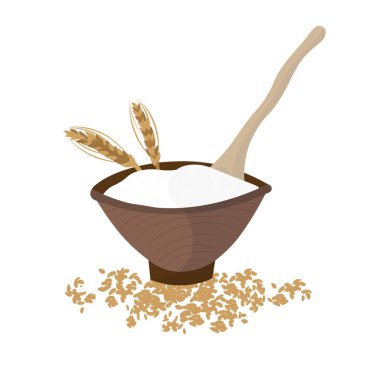 Beyaz zemin üzerine un kase