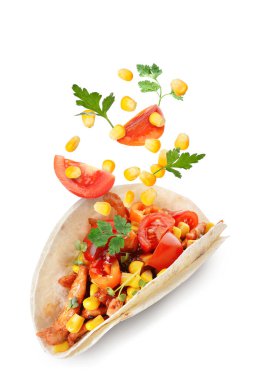 Tasty taco isolated on white