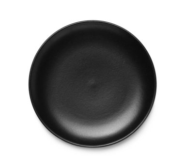Empty ceramic plate isolated on white, top view