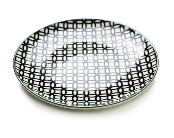 Empty Ceramic Plate Isolated White — Stock Photo, Image