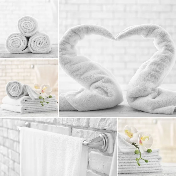 Collage Clean Soft Terry Towels — Foto de Stock