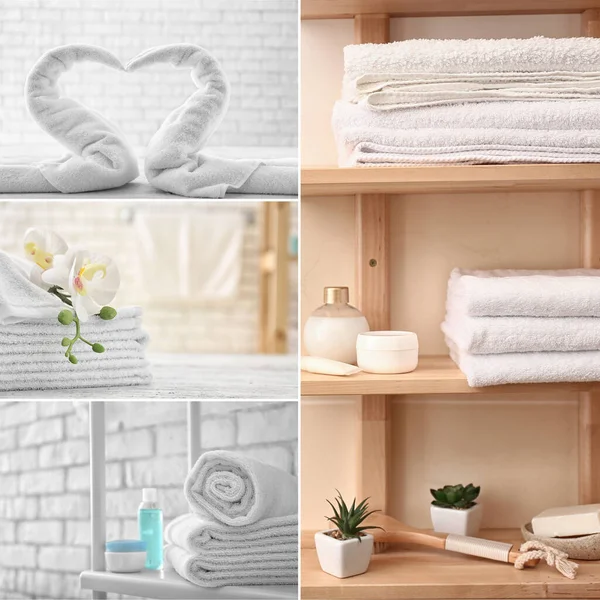 Collage Clean Terry Towels — 图库照片