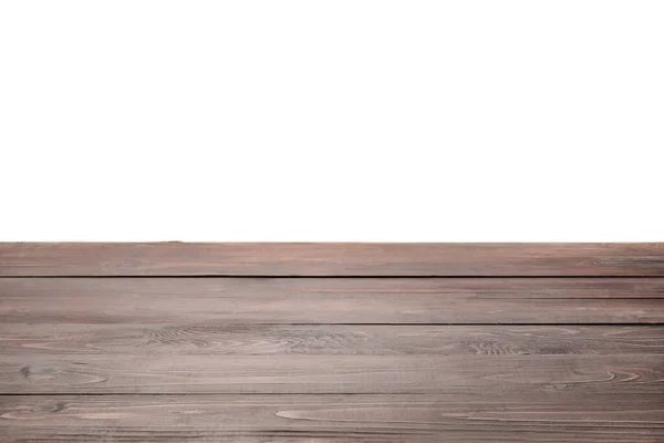 Brown Wooden Plank Surface White Background — 图库照片