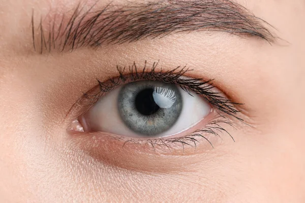 Young Woman Blue Eyes Closeup — Stock Photo, Image