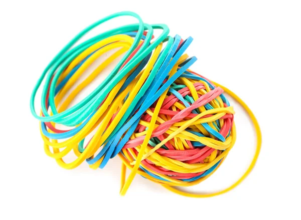 Colorful Rubber Band Ball White Background — Stock Photo, Image