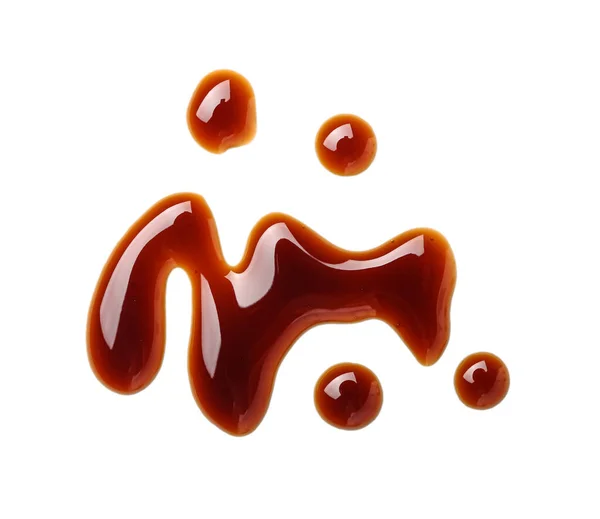 Drops Soy Sauce White Background — 스톡 사진