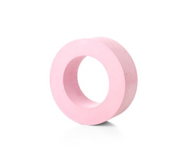 Decorative pink podium on white background