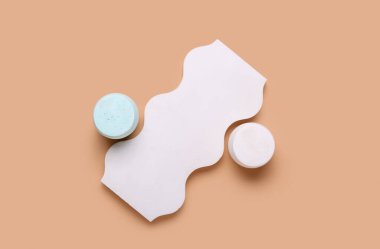 Showcase pedestals on color background