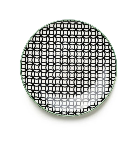 Empty ceramic plate isolated on white, top view
