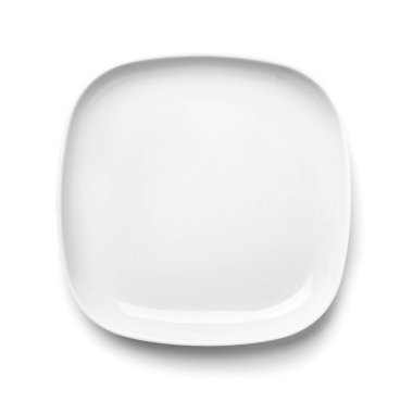 Empty ceramic plate isolated on white, top view