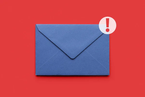 Paper Envelope Urgent Message Red Background — Stock Photo, Image