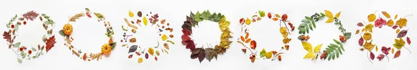 Beautiful Autumn Frames White Background — Stock Photo, Image