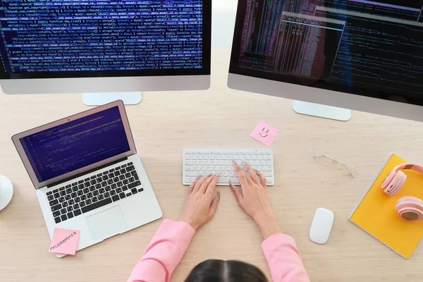 Transgender programmer working in office