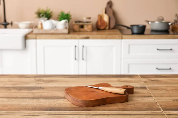 Cutting Board Knife Table Kitchen — Foto de Stock