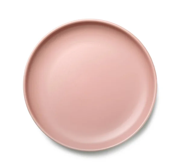 Empty Ceramic Plate Isolated White Top View — Photo