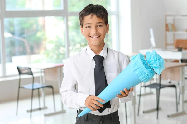 Little Boy Blue School Cone Classroom — Stock Photo, Image