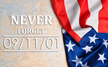 USA flag on light background. National Day of Prayer and Remembrance for the Victims of the Terrorist Attacks 