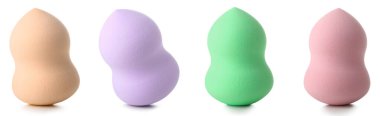 Set of makeup sponges isolated on white 