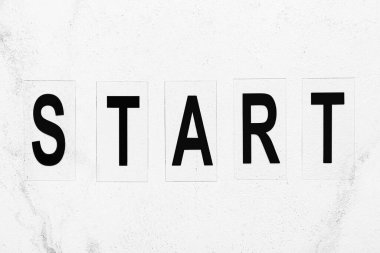Word START on white background