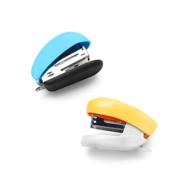 Two Colorful Staplers Isolated White Background — Stock Photo, Image