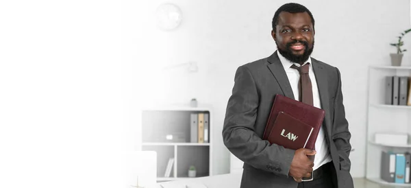 African American Lawyer His Office Banner Design — Stok Foto