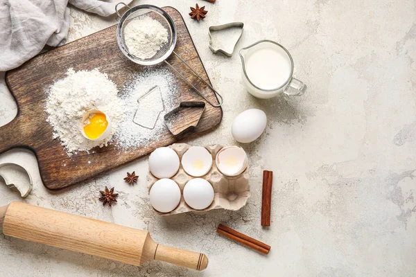 Composition Ingredients Baking Light Background — Stock Photo, Image