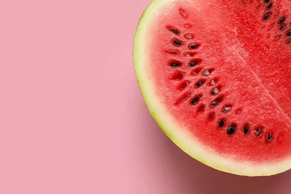 Half Tasty Watermelon Pink Background — Photo