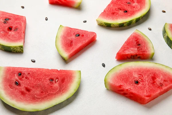 Slices Watermelon Seeds White Background — Foto de Stock