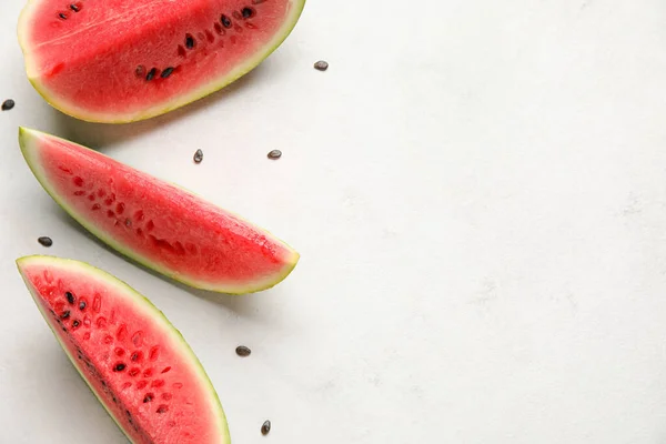 Slices Watermelon Seeds White Background —  Fotos de Stock