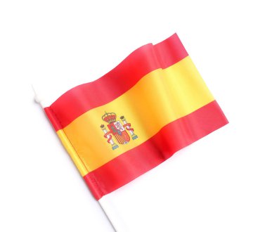 Beyaz arka plan üzerinde izole İspanya bayrağı