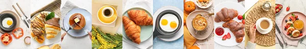 Collection Nutrient Breakfasts Top View — Stock Photo, Image