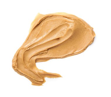 Stroke of nut butter on white background