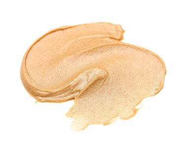 Stroke of nut butter on white background