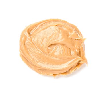 Sample of nut butter on white background