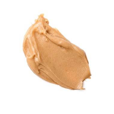 Stroke of nut butter on white background