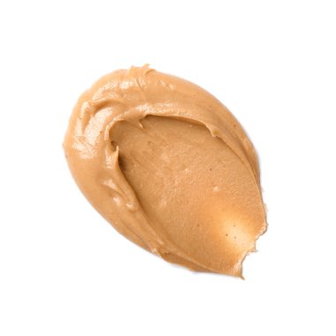 Stroke of nut butter on white background