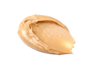 Stroke of nut butter on white background
