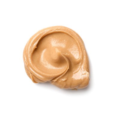 Sample of nut butter on white background