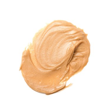 Stroke of nut butter on white background