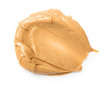 Stroke of nut butter on white background