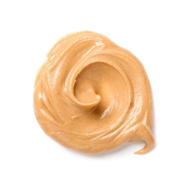 Sample of nut butter on white background