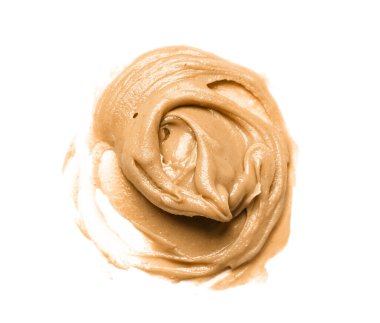 Sample of nut butter on white background