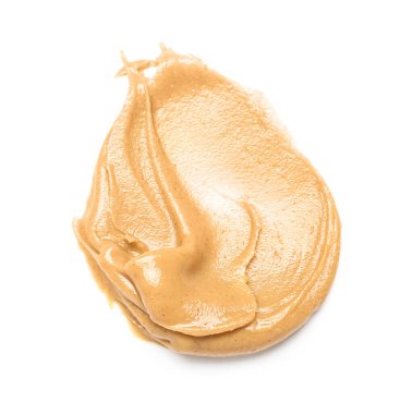 Stroke of nut butter on white background